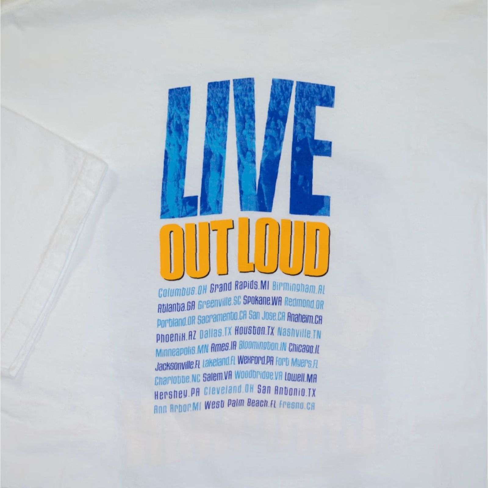Hanes VINTAGE Hanes Shirt XL Live Out Loud Band Tour Tee 23x29 White 80s 90s Music Punk Mens Size US XL / EU 56 / 4 - 5 Thumbnail