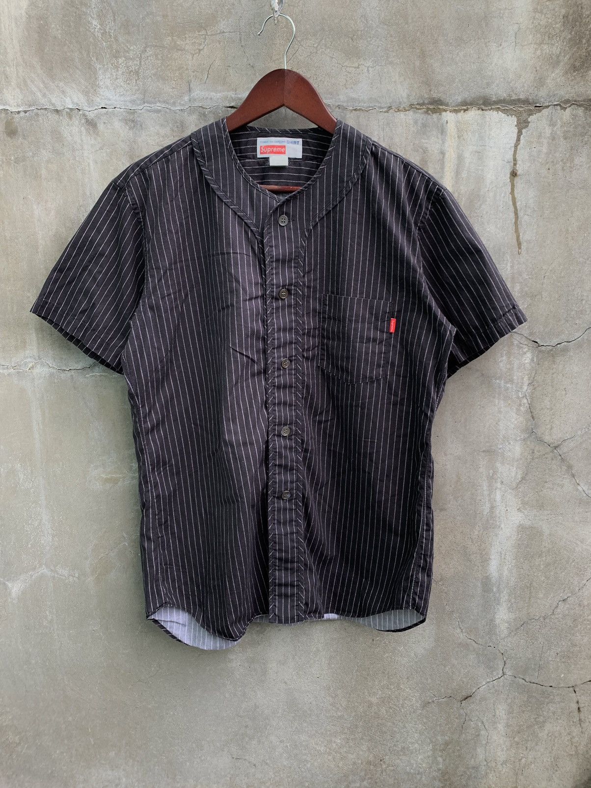 Comme des Garcons SHIRT × Supreme SS14 Pin Stripe Baseball Jersey Size US M / EU 48-50 / 2 - 2 Thumbnail