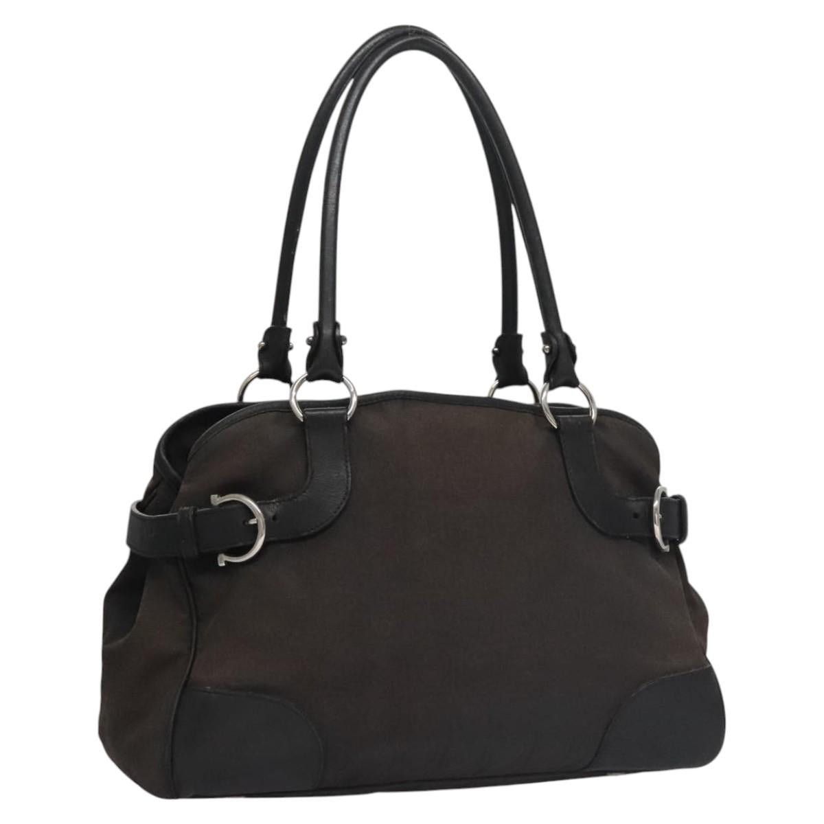 Salvatore Ferragamo Salvatore Ferragamo Hand Bag Canvas Leather Black Silver Size ONE SIZE - 1 Thumbnail