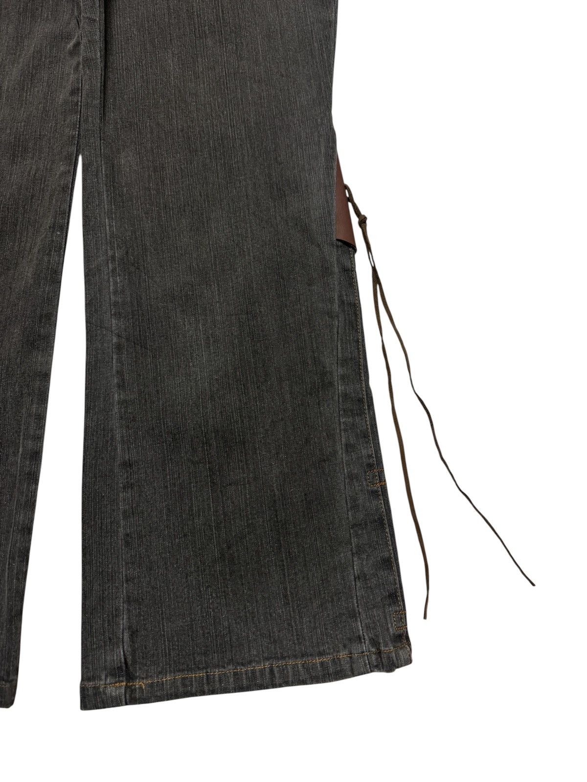 Tornado Mart FLARED VINTAGE LIVE CLAIRE RARE LACE-UP SPLIT LEATHER JEANS Size US 32 / EU 48 - 7 Thumbnail
