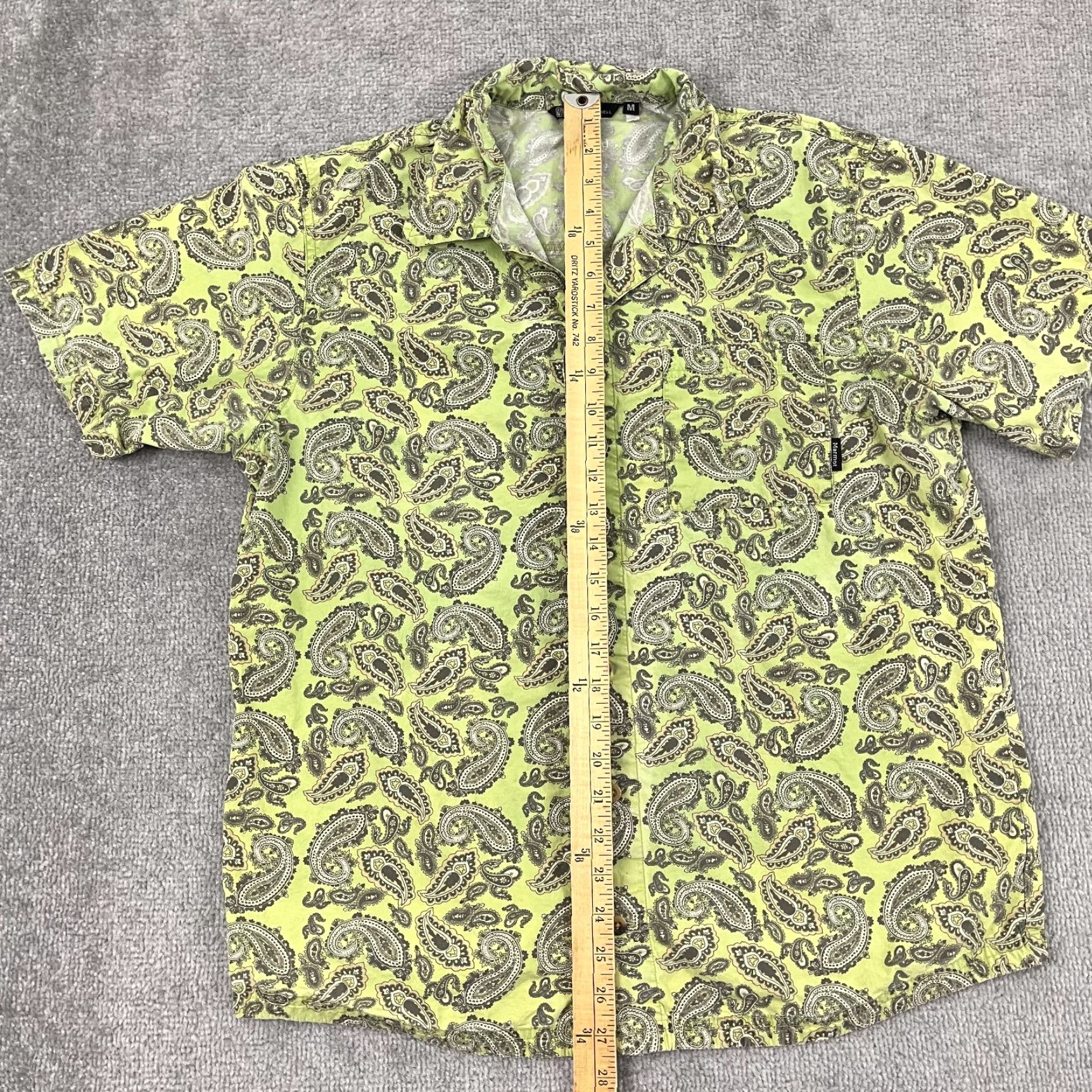 Marmot VINTAGE Marmot Tommy Caldwell Shirt Mens Medium Green Paisley Button-Up Outdoor Shirt Size US M / EU 48-50 / 2 - 4 Thumbnail