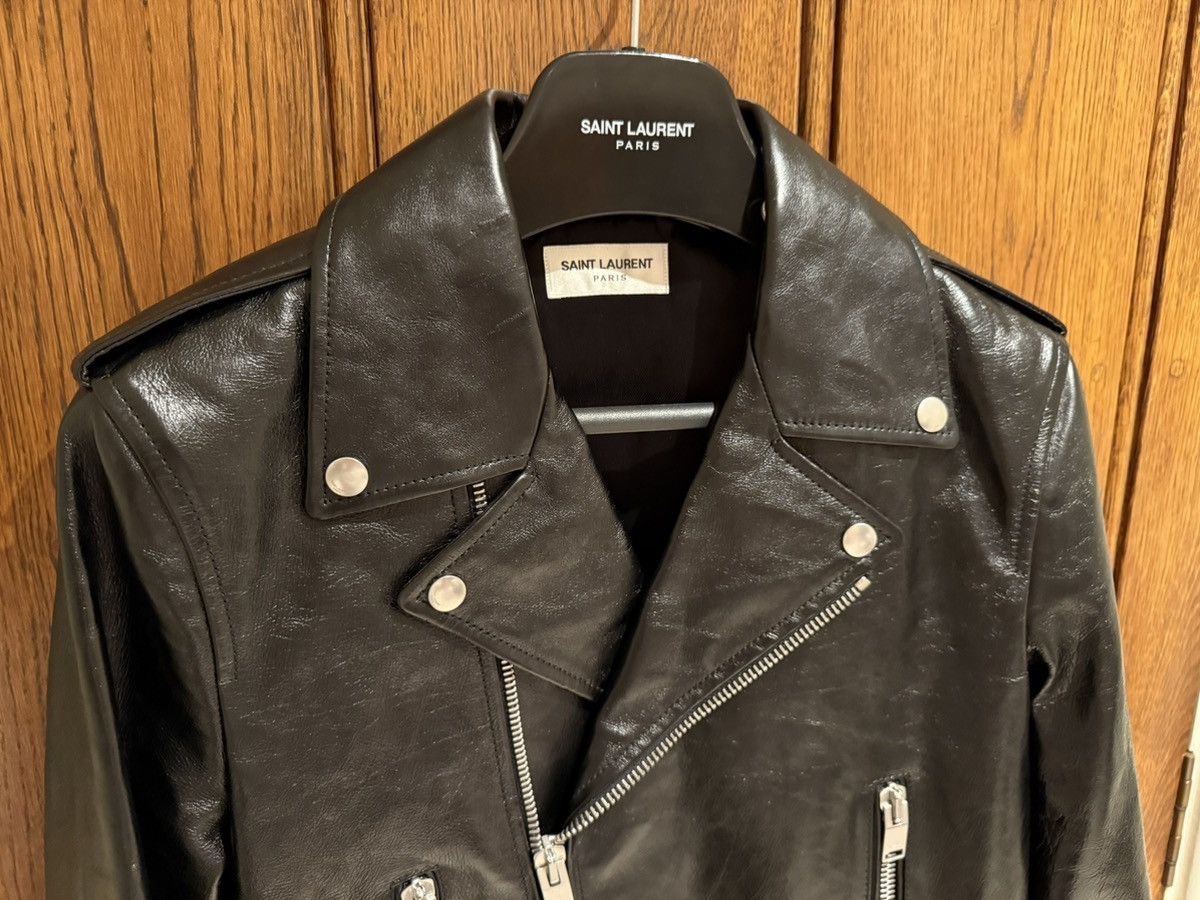 Saint Laurent Paris Saint Laurent oiled calf black leather biker jacket 46 L01 Size US S / EU 44-46 / 1 - 8 Thumbnail