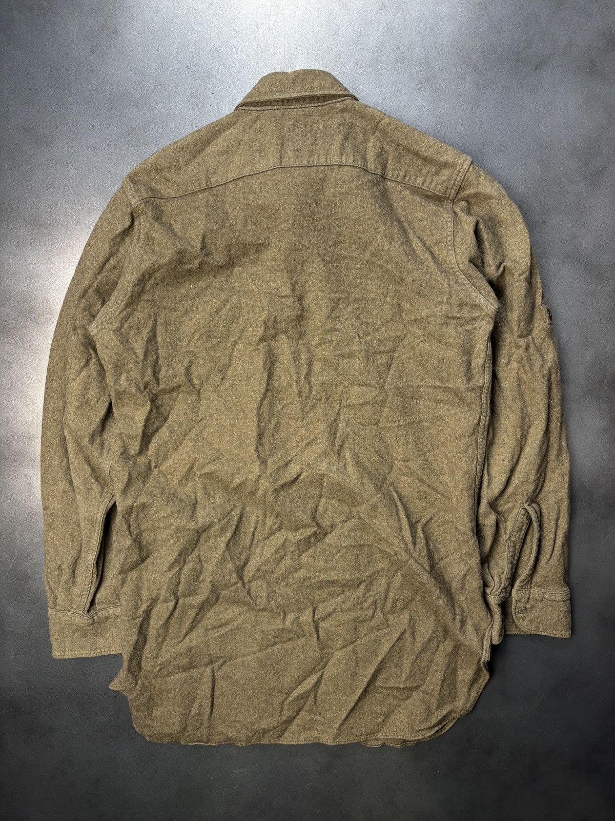 Vintage Vintage Wool Shirt WW2 Military WW1 Korea Vietnam Drab Army Size US S / EU 44-46 / 1 - 8 Thumbnail