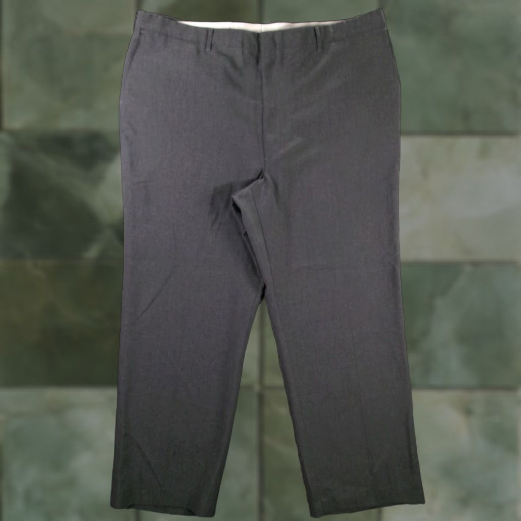 Haggar VINTAGE Haggar Pants Men 44X20 Gray Wool Blend Dress Trousers Slacks USA Made Size US 44 / EU 60 - 1 Thumbnail