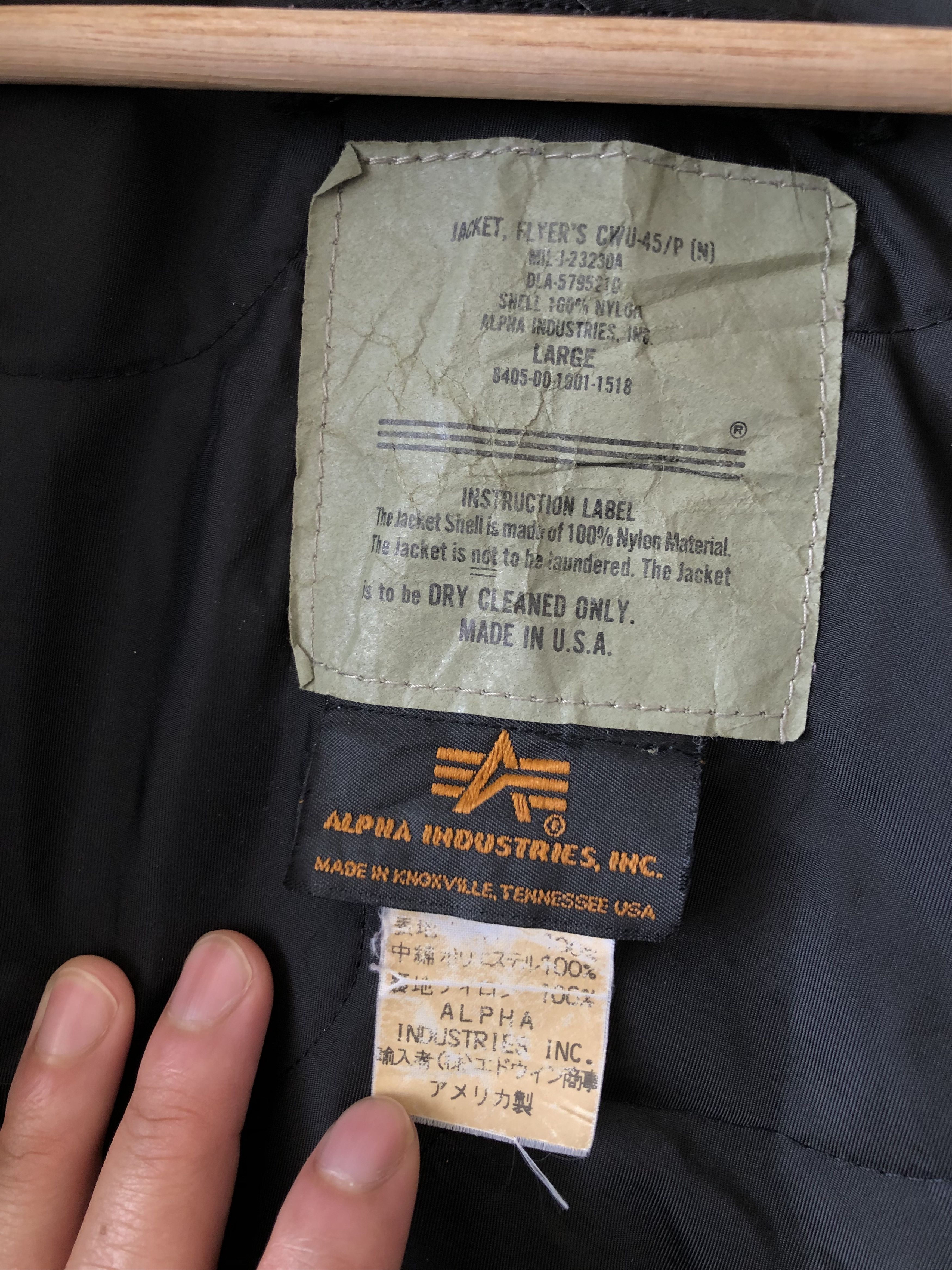 Alpha Industries VINTAGE ALPHA INDUSTRIES CWU-45/P FLIGHT JACKET IN LARGE Size US L / EU 52-54 / 3 - 14 Thumbnail