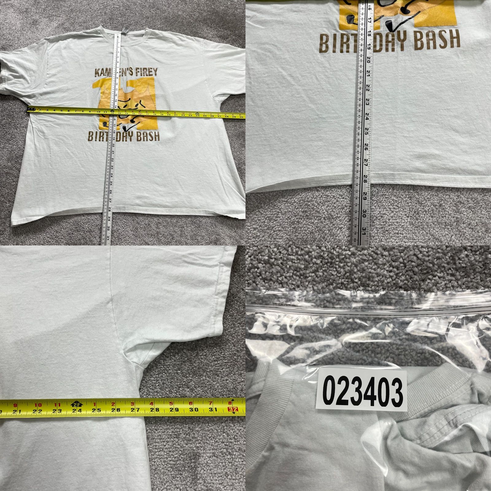 Gildan VINTAGE Gildan Heavy Cotton T-Shirt Unisex Adults 3XL White Birthday Bash Crew Neck Short Sleeve Mens Size US XXL / EU 58 / 5 - 8 Thumbnail