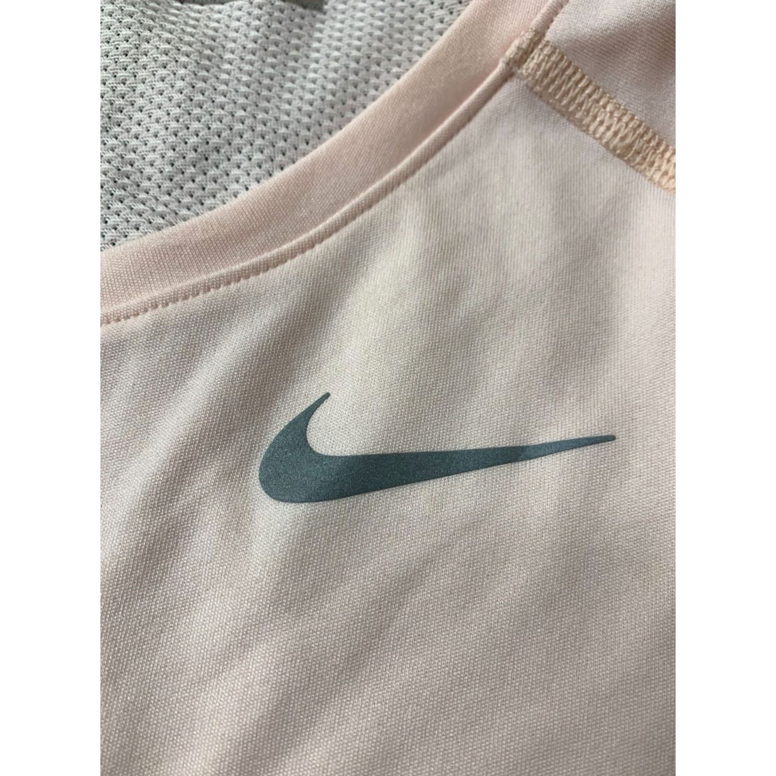 Nike Nike Dri-FIT Women Shirt Jersey T-Shirt Tee Size L Peach Reflective Logos Training Running Summer - Womens Size L / US 10 / IT 46 - 3 Thumbnail
