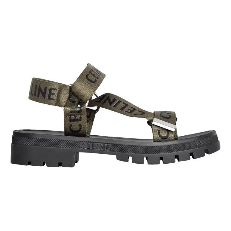 Celine o1w1db11124 Strappy Sandals in Khaki & Black Size US 12 / EU 45 - 1 Thumbnail