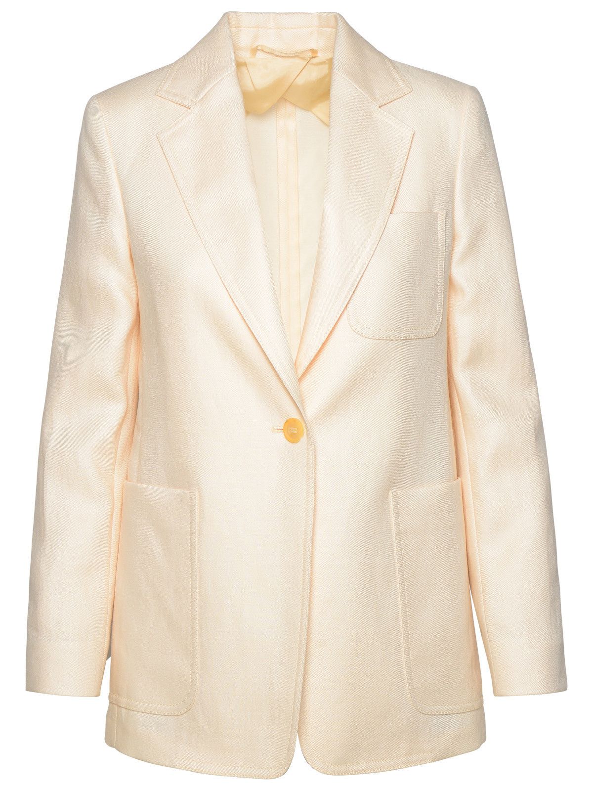 image of Max Mara 'boemia' Ivory Linen Blazer, Women's (Size Medium)