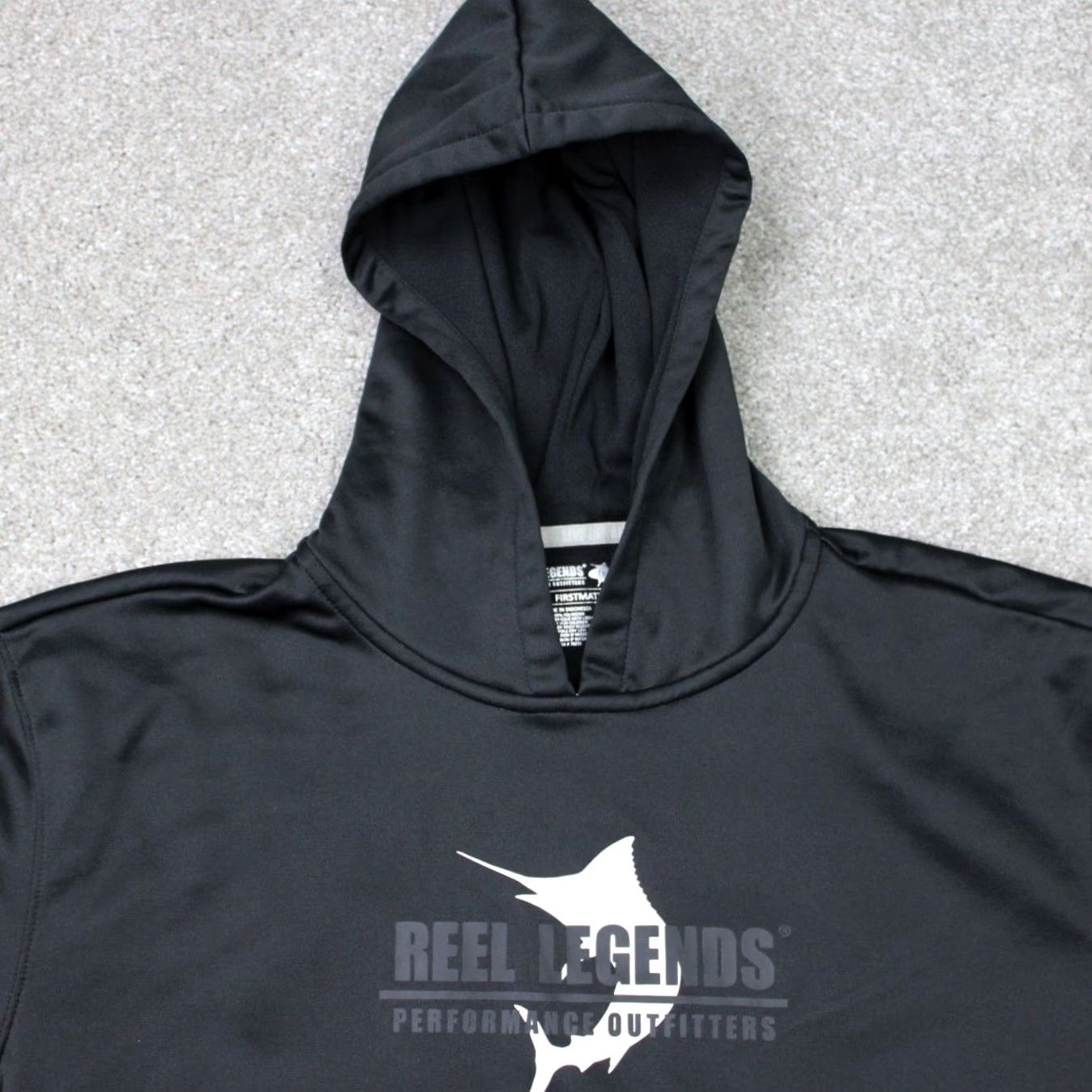 Vintage Reel Legends Hoodie Mens XL Black First Mate Pockets Hooded Sweatshirt Size US XL / EU 56 / 4 - 5 Thumbnail