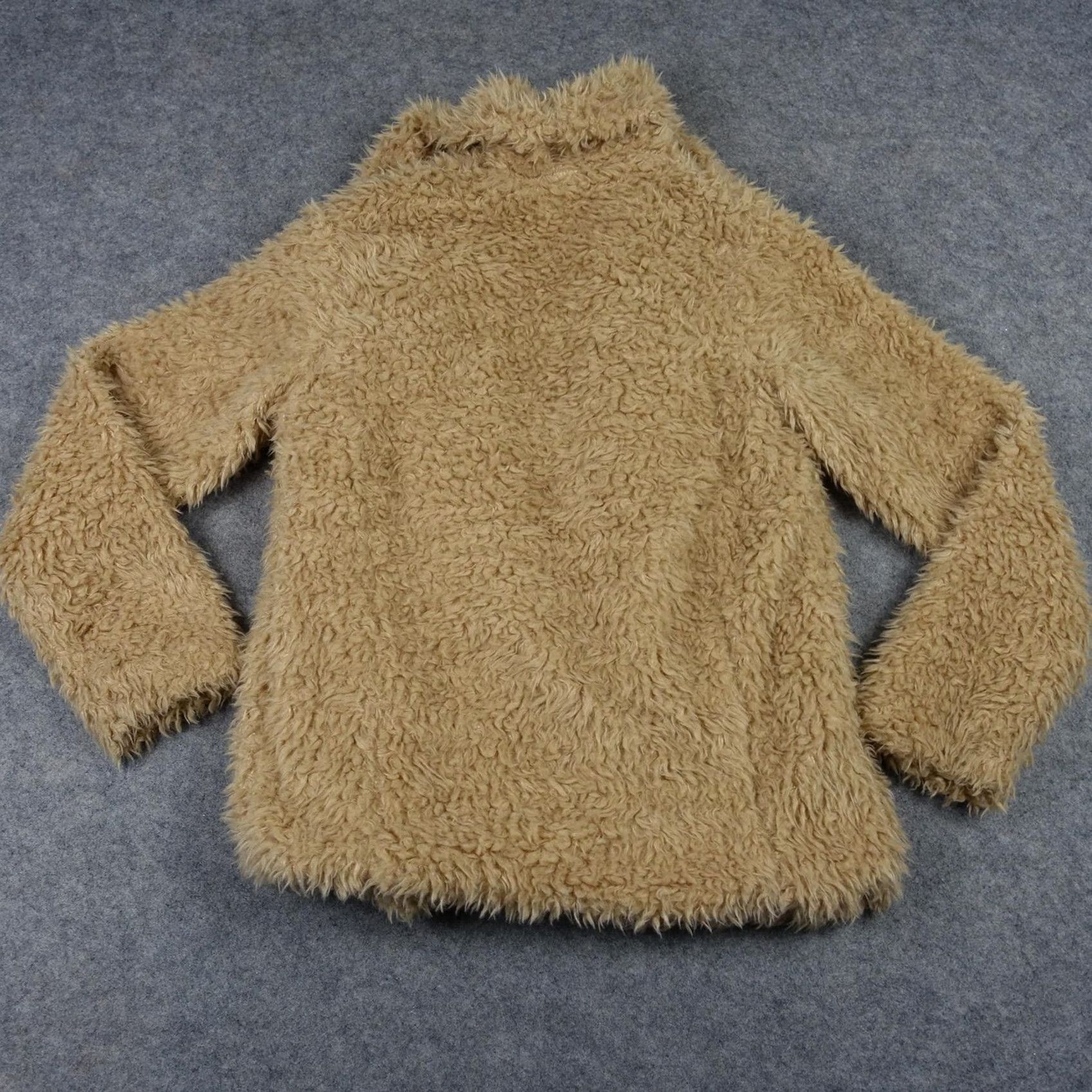 Vintage Me Jane Jacket Womens Medium Beige Shaggy Faux Fur Open Front Sherpa Teddy Y2K Size M / US 6-8 / IT 42-44 - 5 Thumbnail