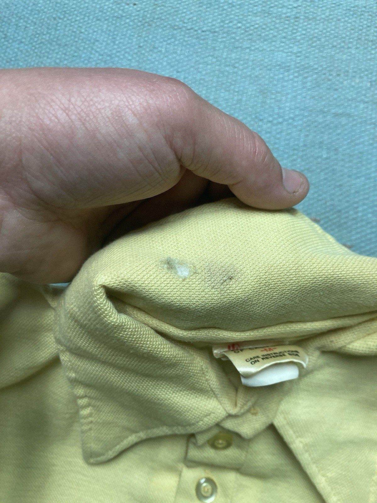 Vintage 70s polo shirt light pale yellow Mojave California medium Size US M / EU 48-50 / 2 - 9 Thumbnail