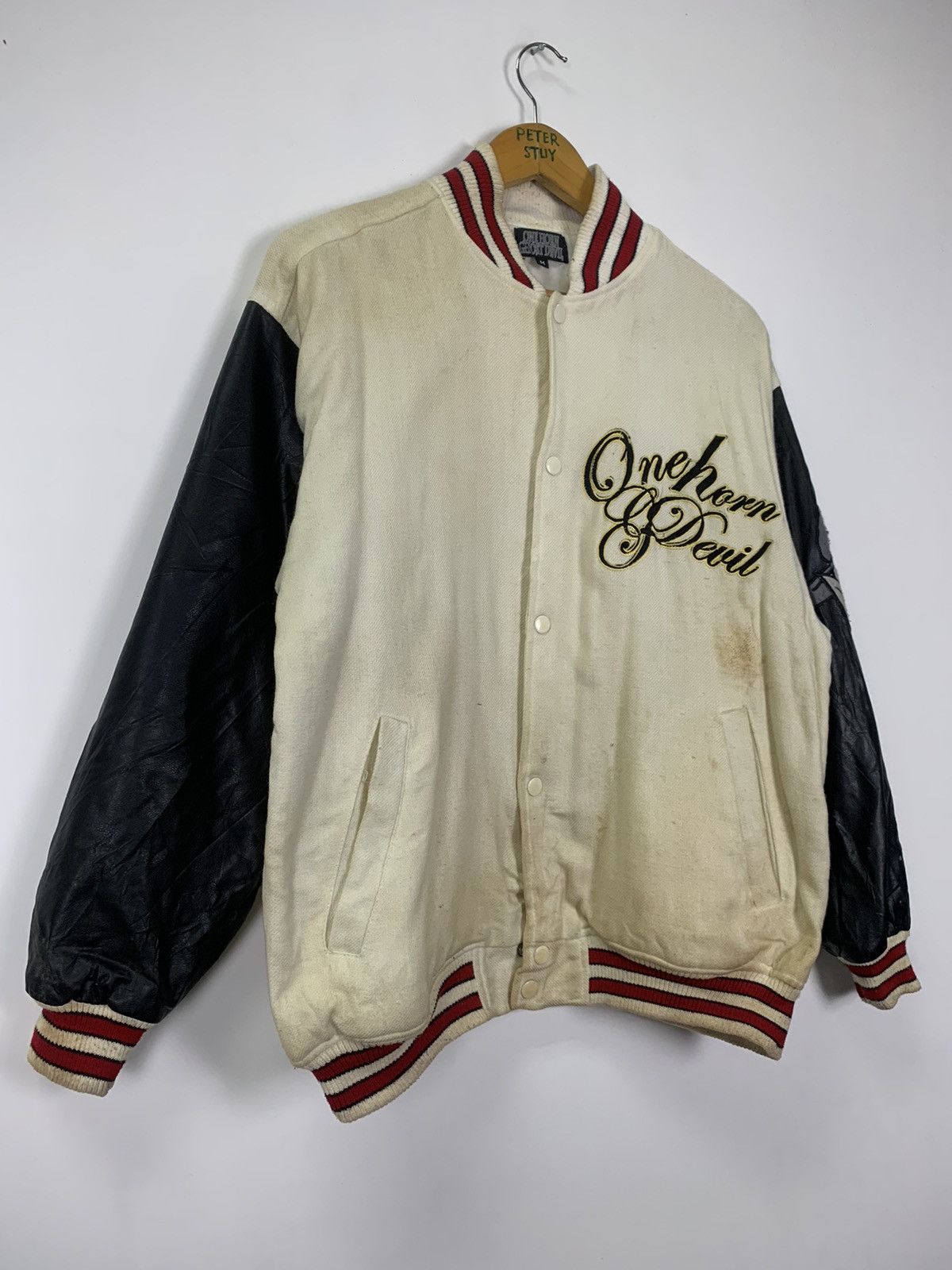 Japanese Brand × Vintage Vintage One Horn Ghost Devil Varsity Jacket Size US M / EU 48-50 / 2 - 5 Thumbnail