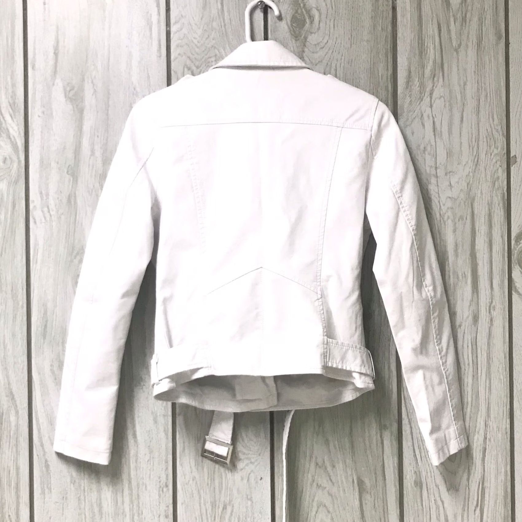 Vintage Coalition LA Women White Vegan Leather Cropped Asymmetrical Zip Moto Jacket S Womens Jacket Size S / US 4 / IT 40 - 2 Thumbnail