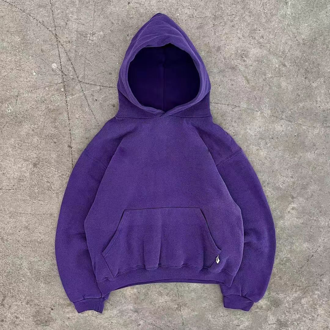 Vintage Purple men's street fashion print hoodie y2k Size US M / EU 48-50 / 2 - 1 Thumbnail