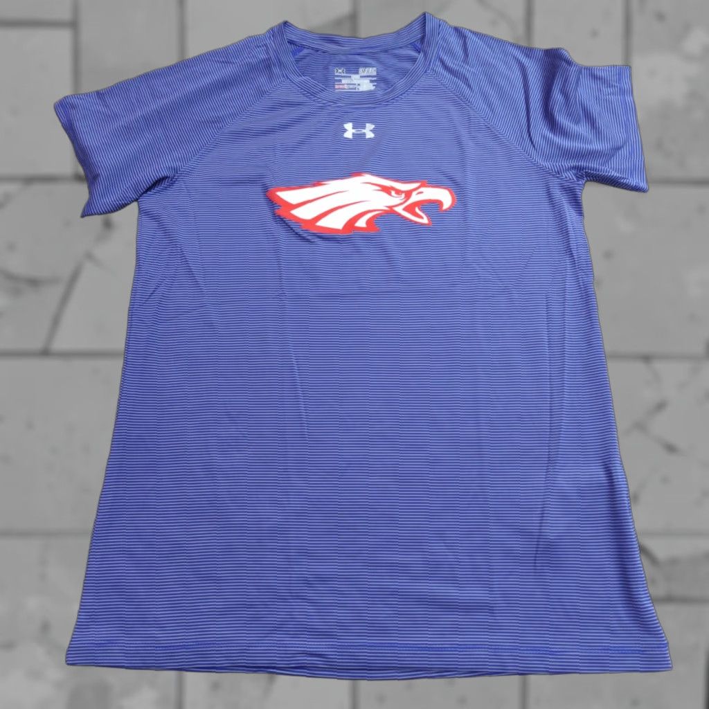 Under Armour Under Armour Womens Shirt Small Blue Striped Crew Neck Pullover T-Shirt Athletic Regular Short Sleeve Size S / US 4 / IT 40 - 1 Thumbnail