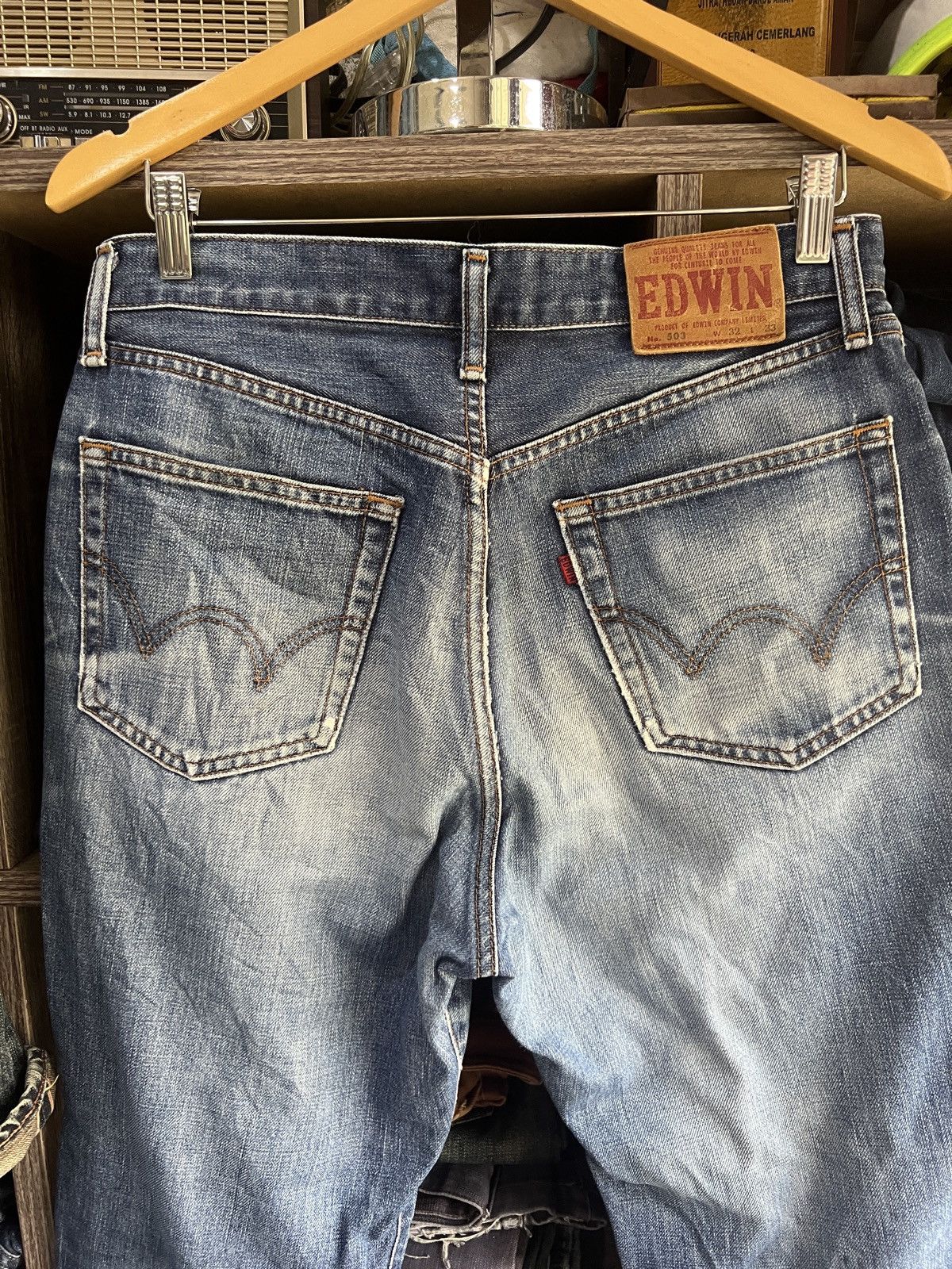 Edwin 🔥Vintage Edwin 503 Regular Distressed Denim Size US 31 - 15 Thumbnail