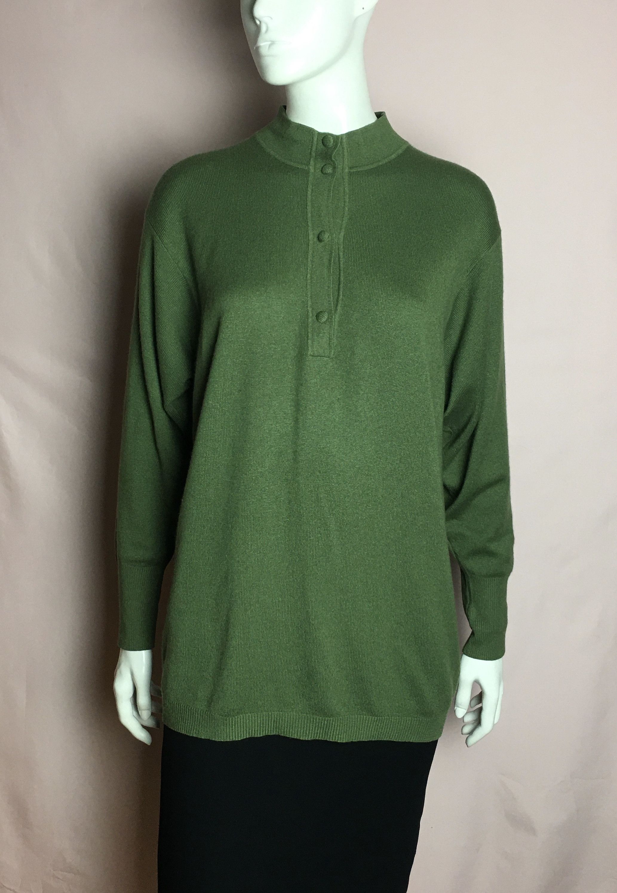Vintage LUNARIA Cashmere by Nino Virgili Vintage Green Sweater IT 38 Size XS / US 0-2 / IT 36-38 - 1 Thumbnail