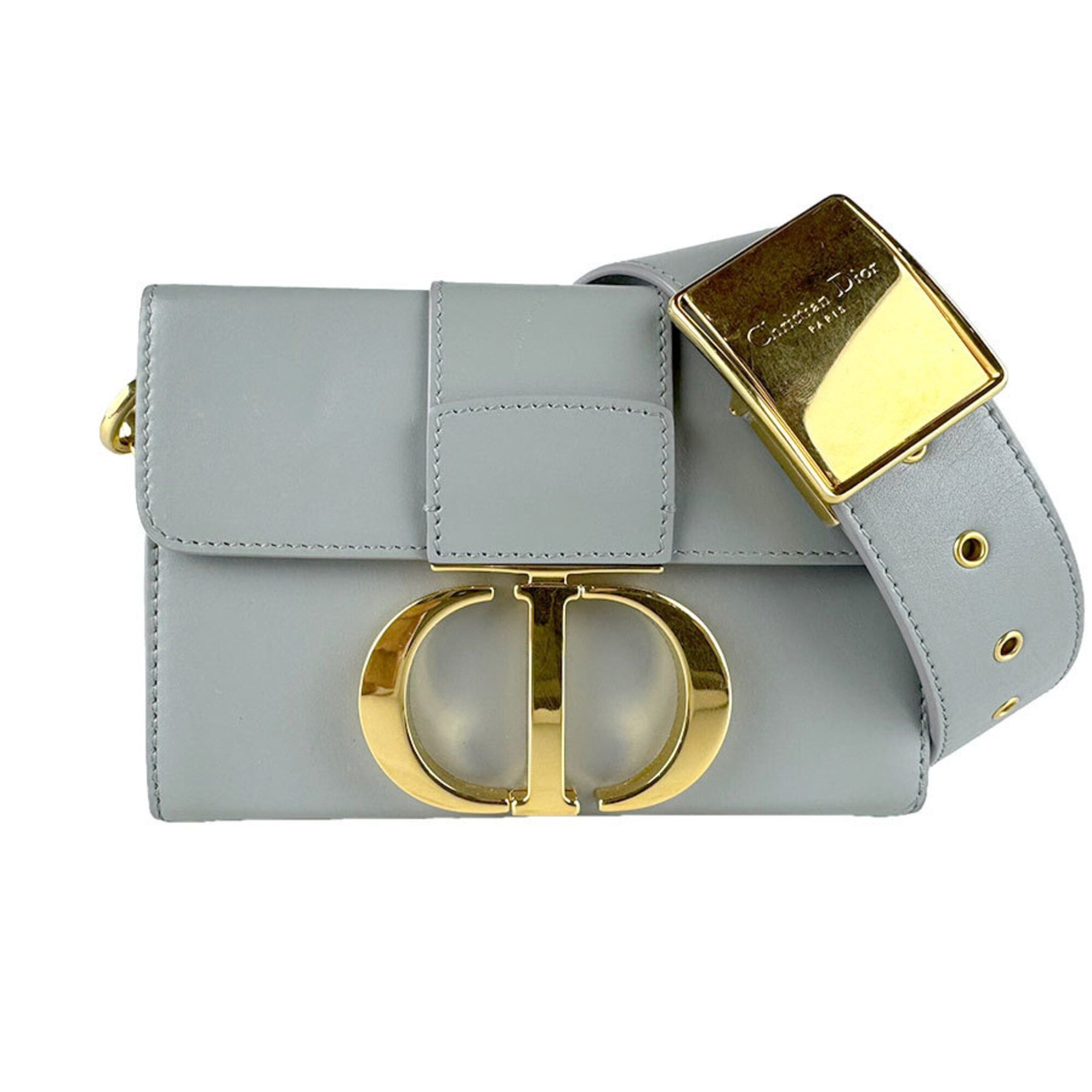 Dior Christian Dior 30 Montaigne Leather Shoulder Bag, Gray Gold, Women's (z9722) Size ONE SIZE - 1 Thumbnail