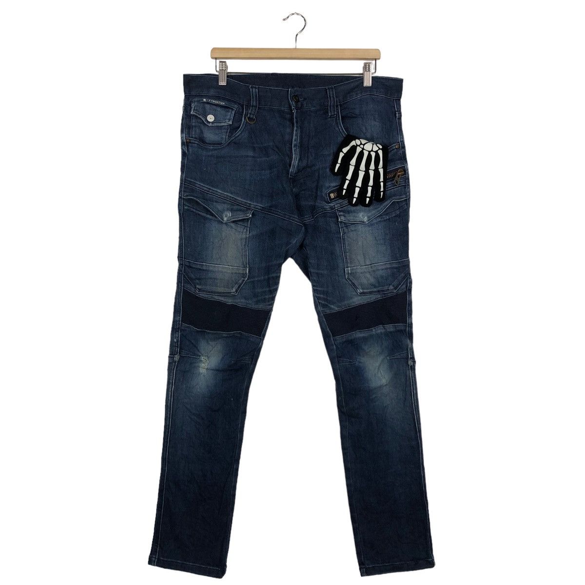 Japanese Brand 🔥PUNK DESIGN DISTRESSED DENIM JEANS I’Z FRONTIER JAPAN Size US 35 - 2 Thumbnail