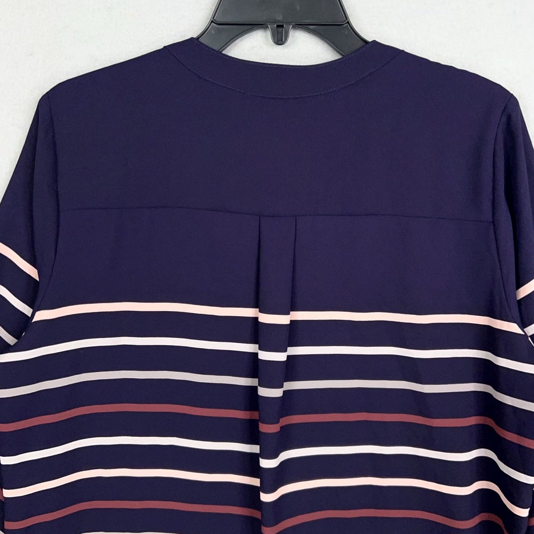 Vintage 41 Hawthorn Womens Large Purple Stripe Blouse Size L / US 10 / IT 46 - 6 Thumbnail