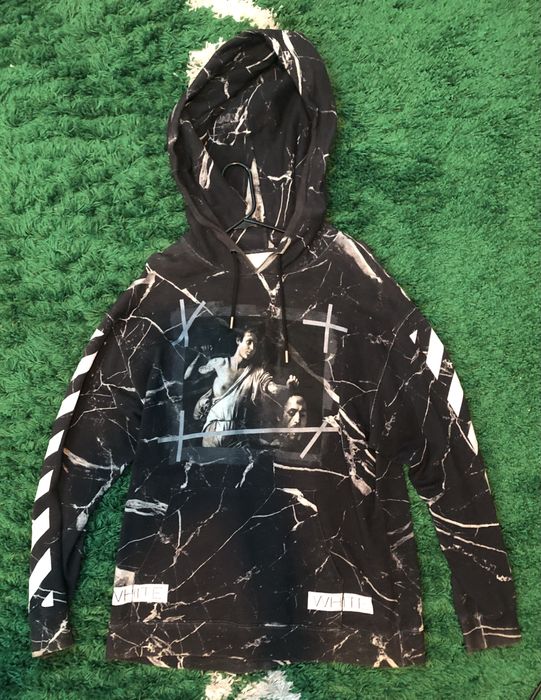 Off white deals black marble hoodie