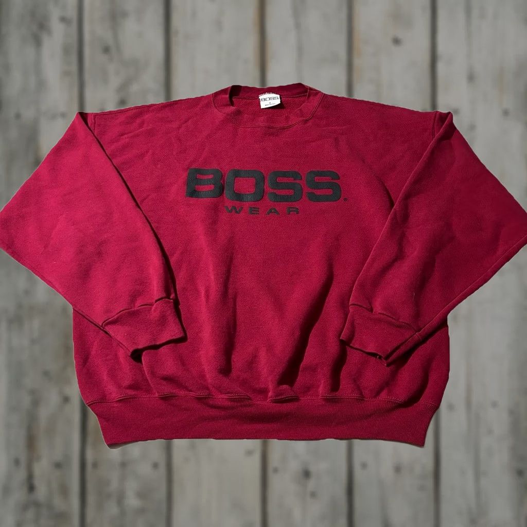 Vintage VINTAGE Boss Wear Sweatshirt 90s Red XL Pullover Men Man Size XL Size US XL / EU 56 / 4 - 1 Thumbnail
