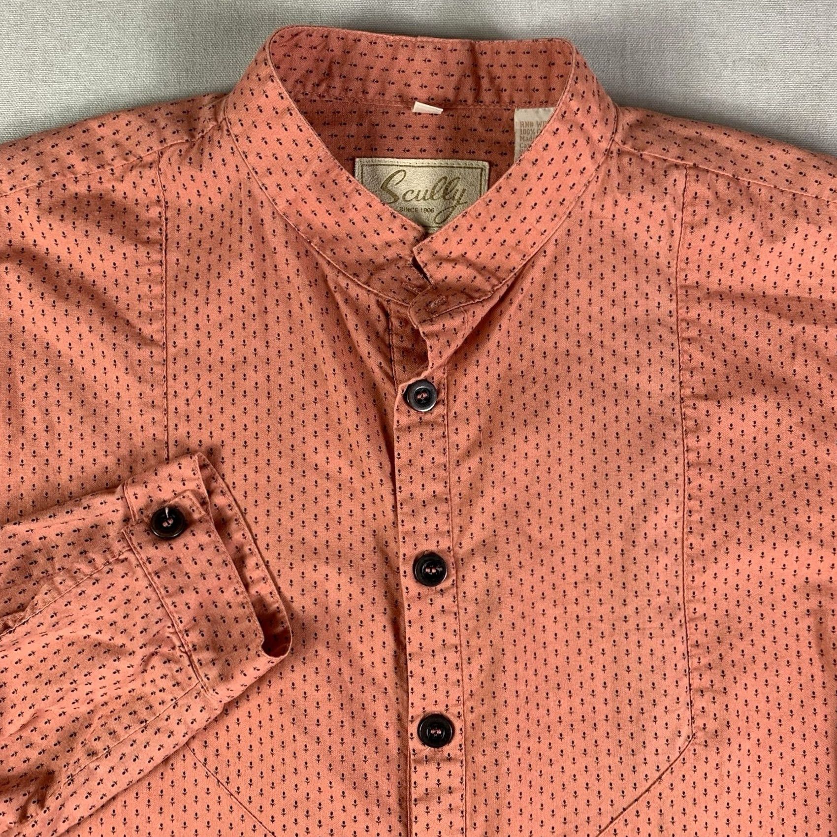 Scully Scully Shirt Womens Large Pink Button Up Mandarin Collar Western Cowboy Shirt Size L / US 10 / IT 46 - 2 Thumbnail