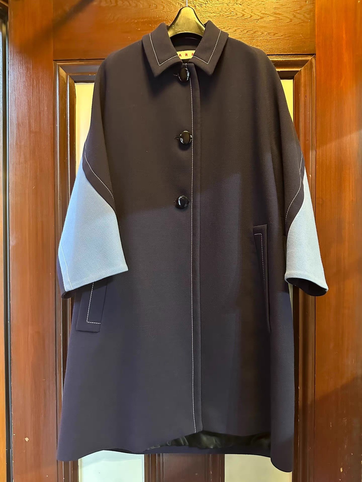 Marni MARNI 19FW Women's Two‑Tone Oversized Coat Ｑ25 Size S / US 4 / IT 40 - 1 Thumbnail
