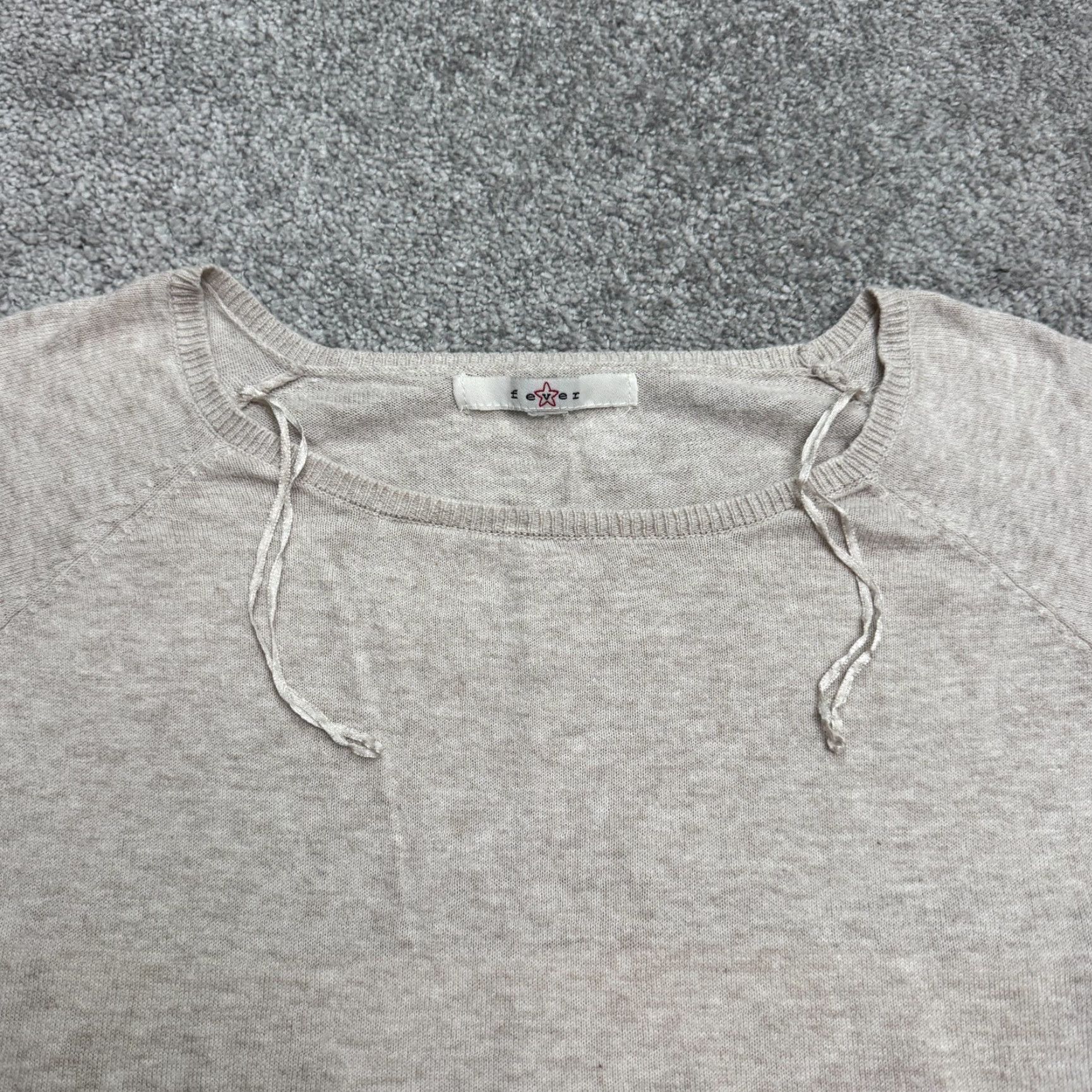 Vintage Fever Beig e Embroidered Knit Pullover Sweater Womens L Knit Stretch Round Neck Casual Womens Pullover – Classic, Designer Mens? Size L / US 10 / IT 46 - 3 Thumbnail