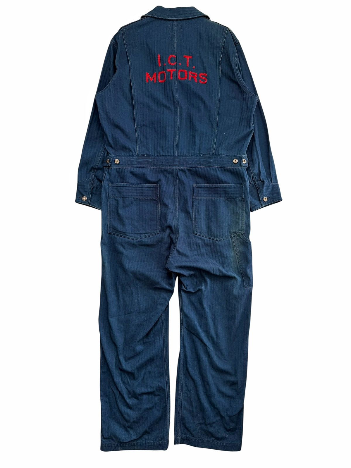 Visvim RARE sz4 ICT Motors Indigo Mechanic Coveralls Herringbone Size US 44 / EU 60 - 1 Thumbnail