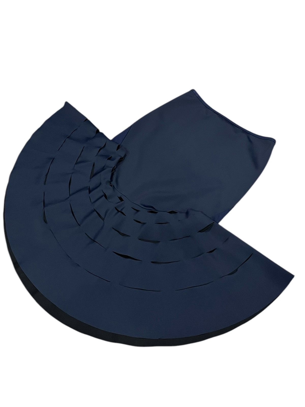 Japanese Brand 💥ELAU 2 TONE NAVY SLASH RUFFLE Elastic Midi Skirt💥DION LEE Size 28" / US 6 / IT 42 - 7 Thumbnail