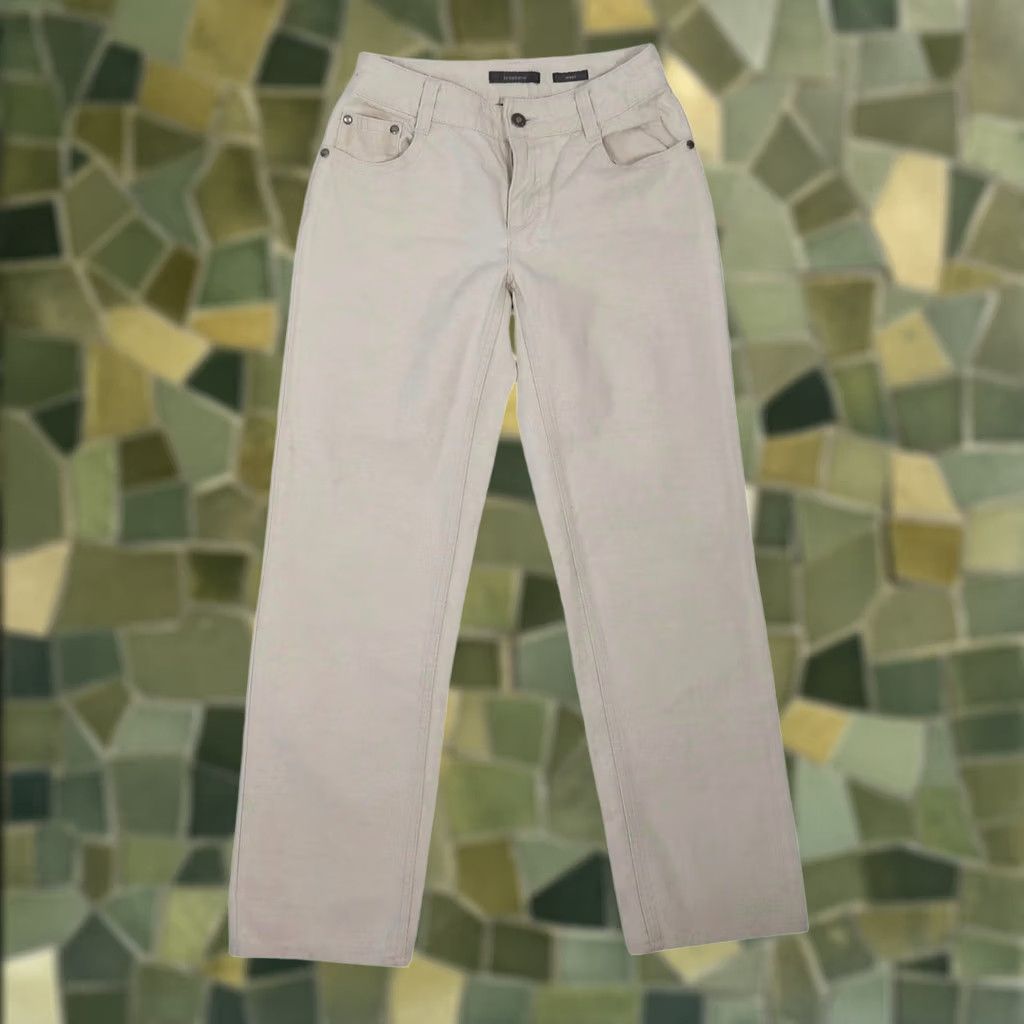 Liz Claiborne VINTAGE Liz Claiborne Jeans Cream Linen Blend Straight Leg 2 Womens 90s Petite 28 Inseam Size 26" / US 2 / IT 38 - 1 Thumbnail