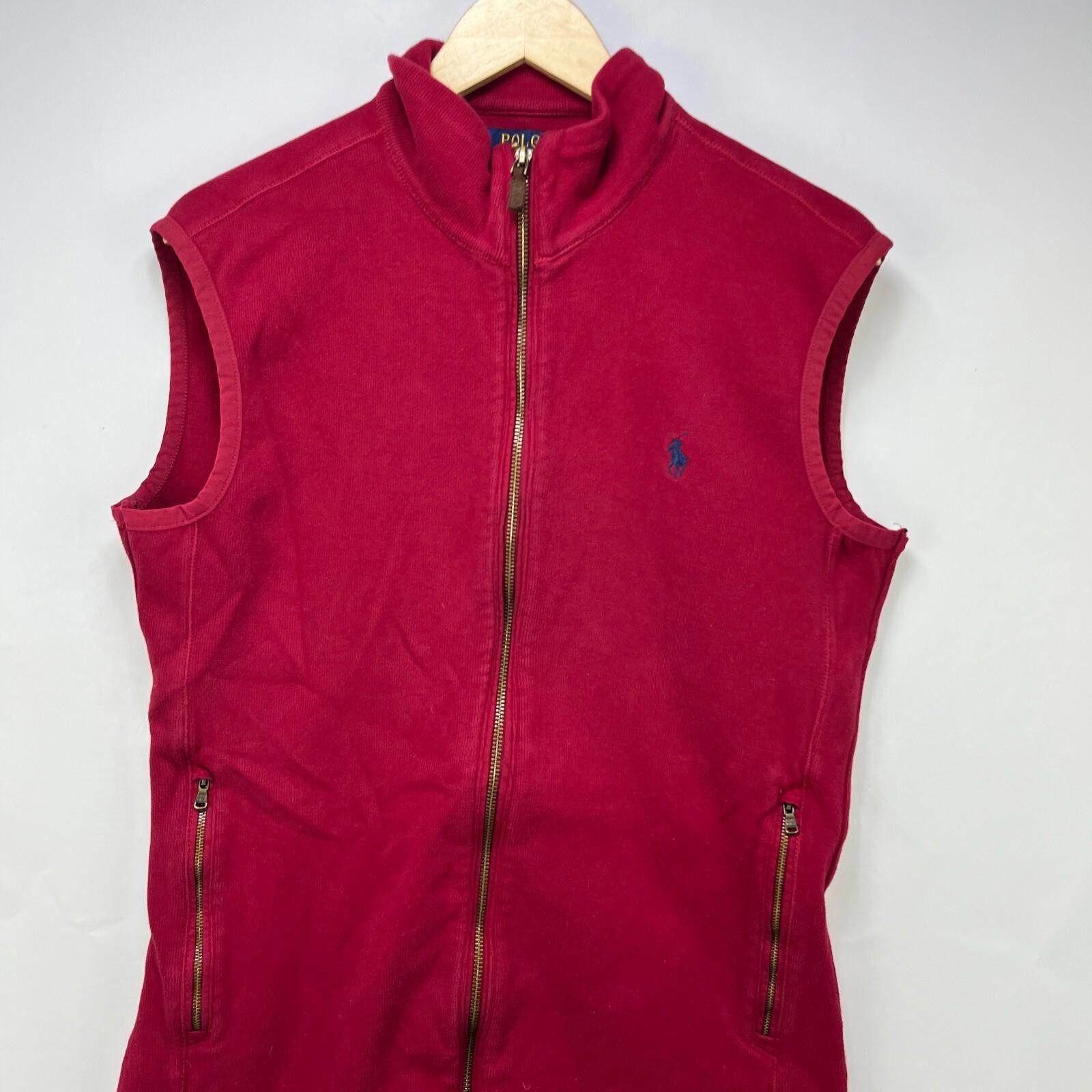 Polo Ralph Lauren Vintage Polo Ralph Lauren Pony Vest Size Medium Red Sweater Size US M / EU 48-50 / 2 - 2 Thumbnail