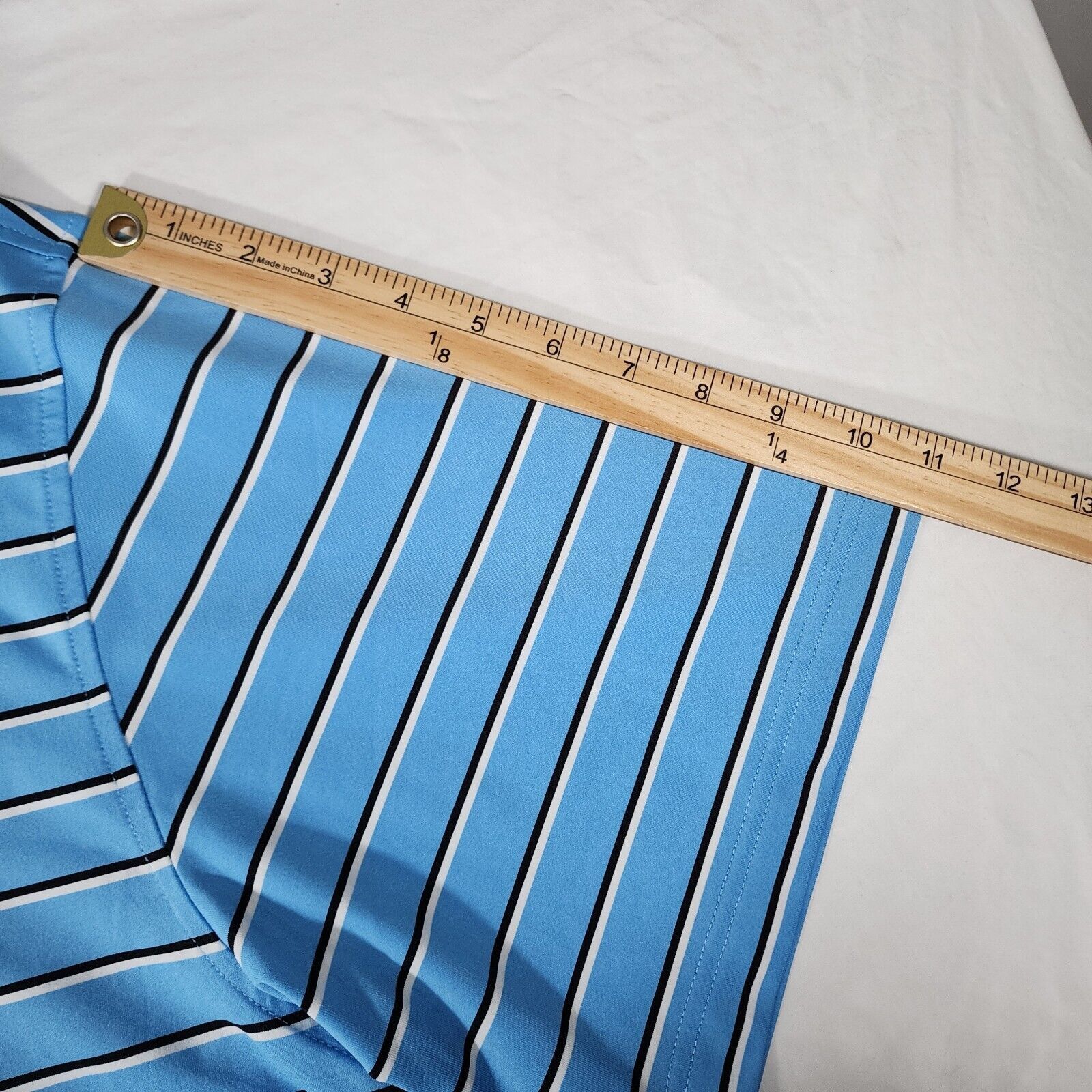 Footjoy FootJoy M Blue, Black, and White Stripped Polo Golf Shirt Size US M / EU 48-50 / 2 - 8 Thumbnail
