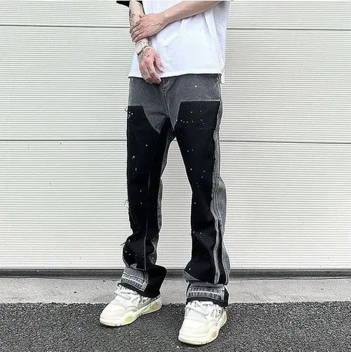 Jean Black Graffiti Wide Jeans Size US 32 / EU 48 - 3 Thumbnail