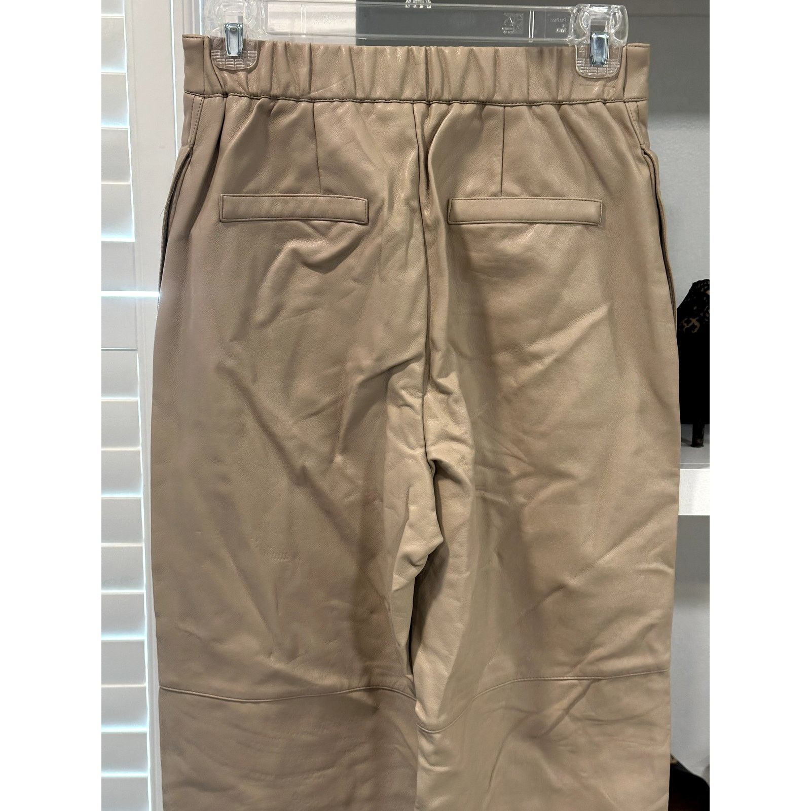 Other Wayf Women's Tan Beige Faue Leather High Rise Pants XS NWT Size 26" / US 2 / IT 38 - 6 Thumbnail