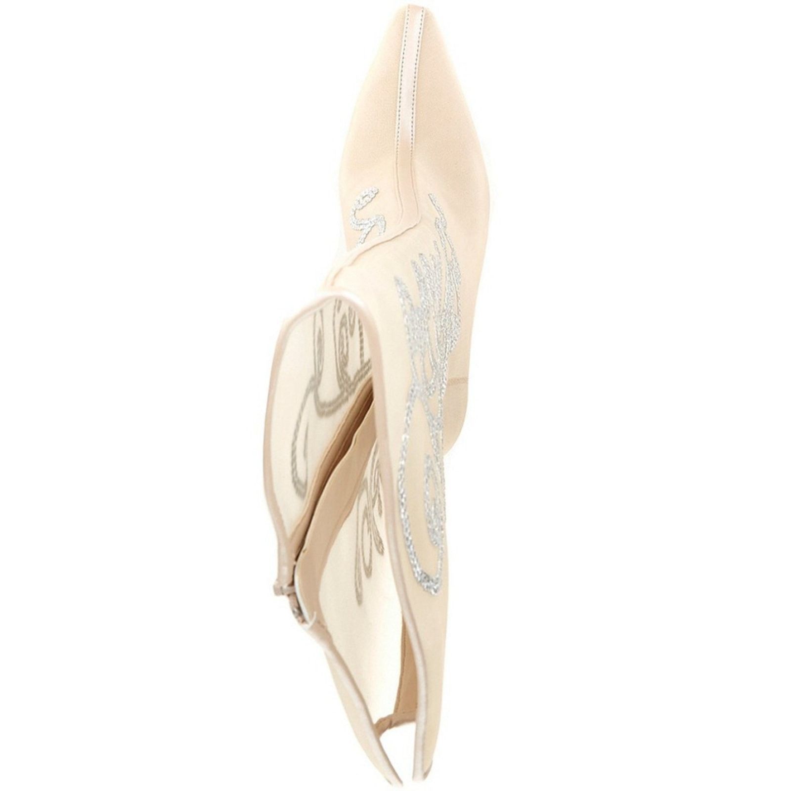 Gianni Valentino Gianni Bini Women's Heeled Boots Size 8 Beige with Silver Size US 8 / IT 38 - 5 Thumbnail