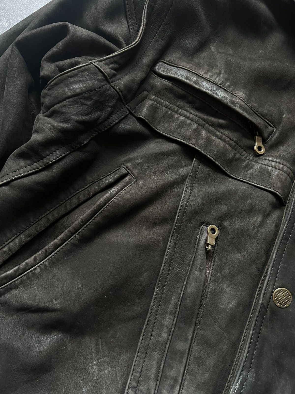 Leather Re-attachable Sleeves Brown vintage leather jacket Size US L / EU 52-54 / 3 - 3 Thumbnail