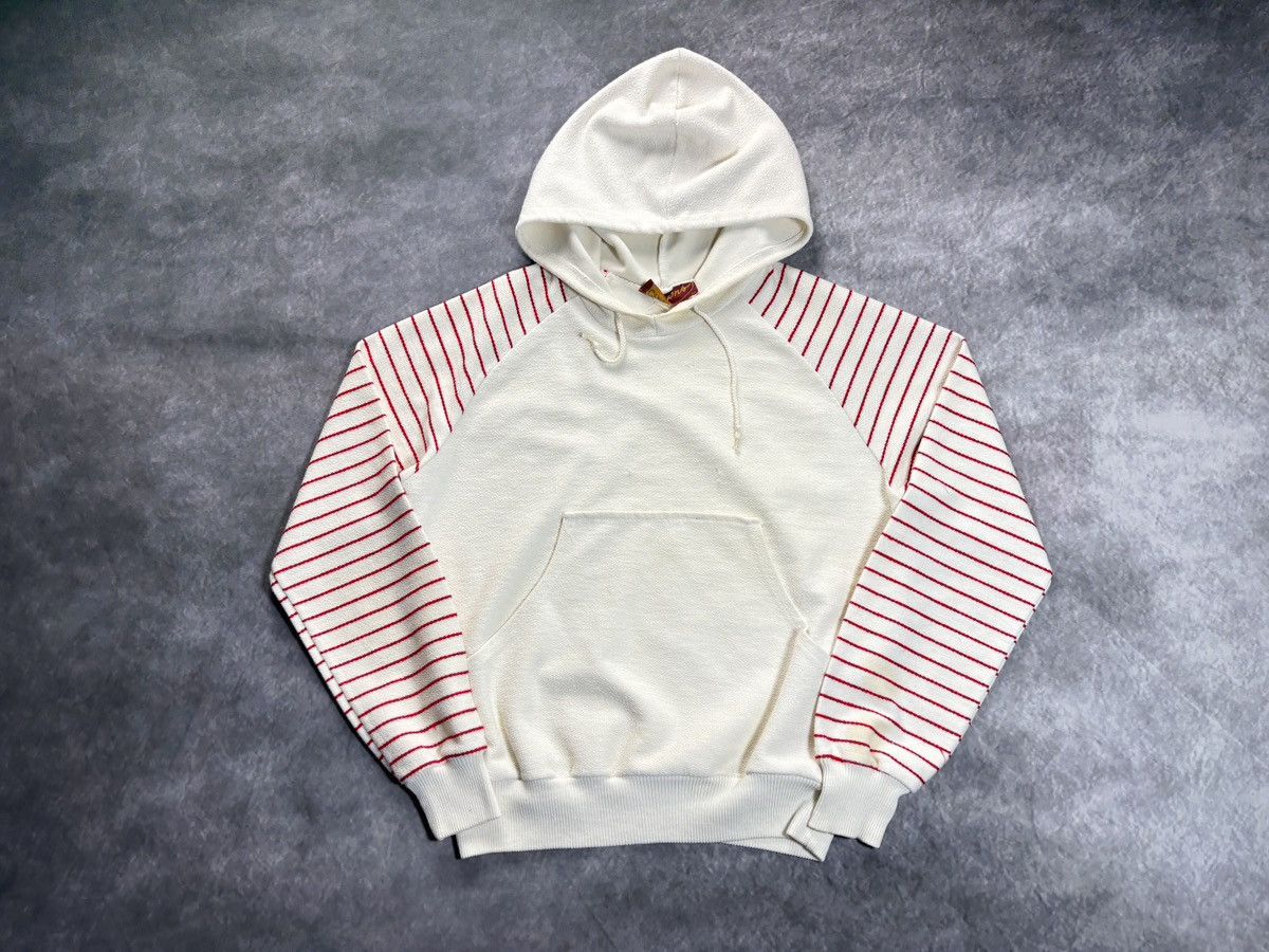 Vintage Vintage Sweatshirt Raglan Hoodie Pullover 70s Crayons Stripe Size US S / EU 44-46 / 1 - 17 Thumbnail