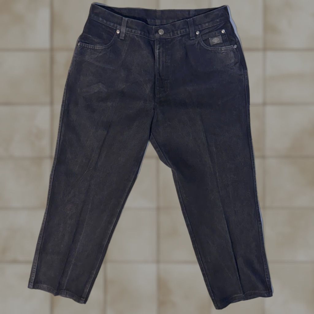 Harley Davidson VINTAGE Harley-Davidson Jeans Womens 32x28 Black Denim Bootcut Straight 90s Biker USA Logo Harley-Davidson 5-Pocket Design Size 24" / US 00 / IT 34 - 1 Thumbnail