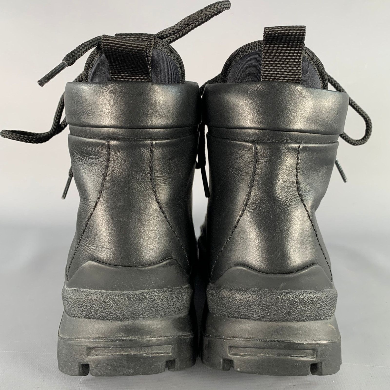 John Elliott 7 Black Faux Leather Lace-Up Tread Sole Ankle Boots Size US 7 / EU 40 - 3 Thumbnail