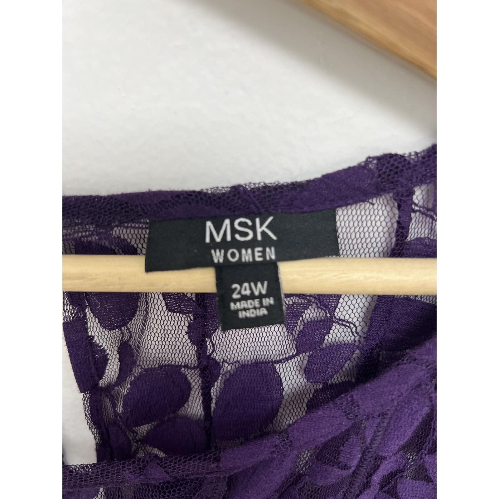 Anonymous Club MSK WOMEN Purple Dress 3/4 Sleeve Length Size 24W A000601 Size XXL / US 16-18 / IT 52-54 - 4 Thumbnail