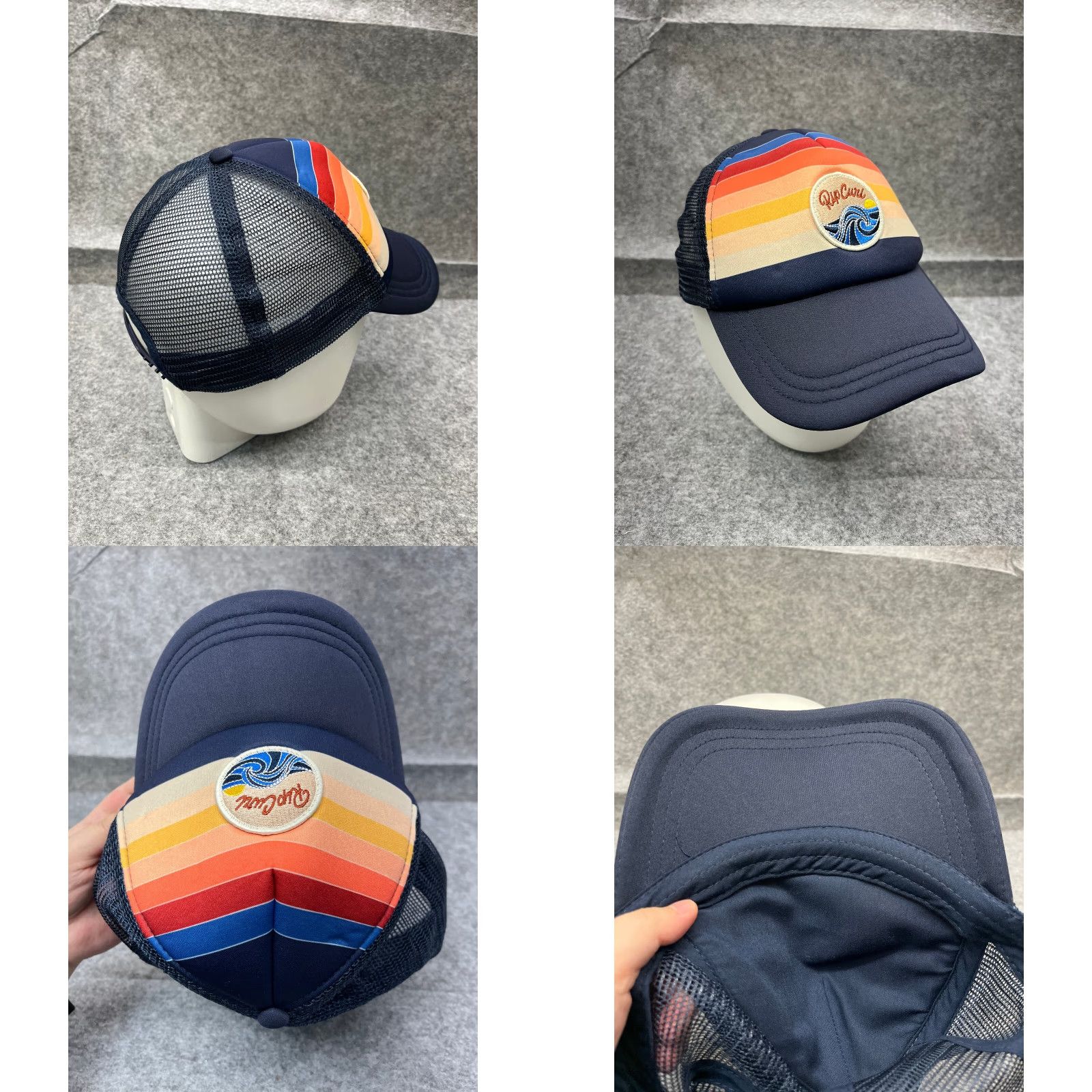 Rip Curl Rip Curl Hat Snap Back Adult Blue Orange Polyester Blend Patch Trucker Size ONE SIZE - 8 Thumbnail