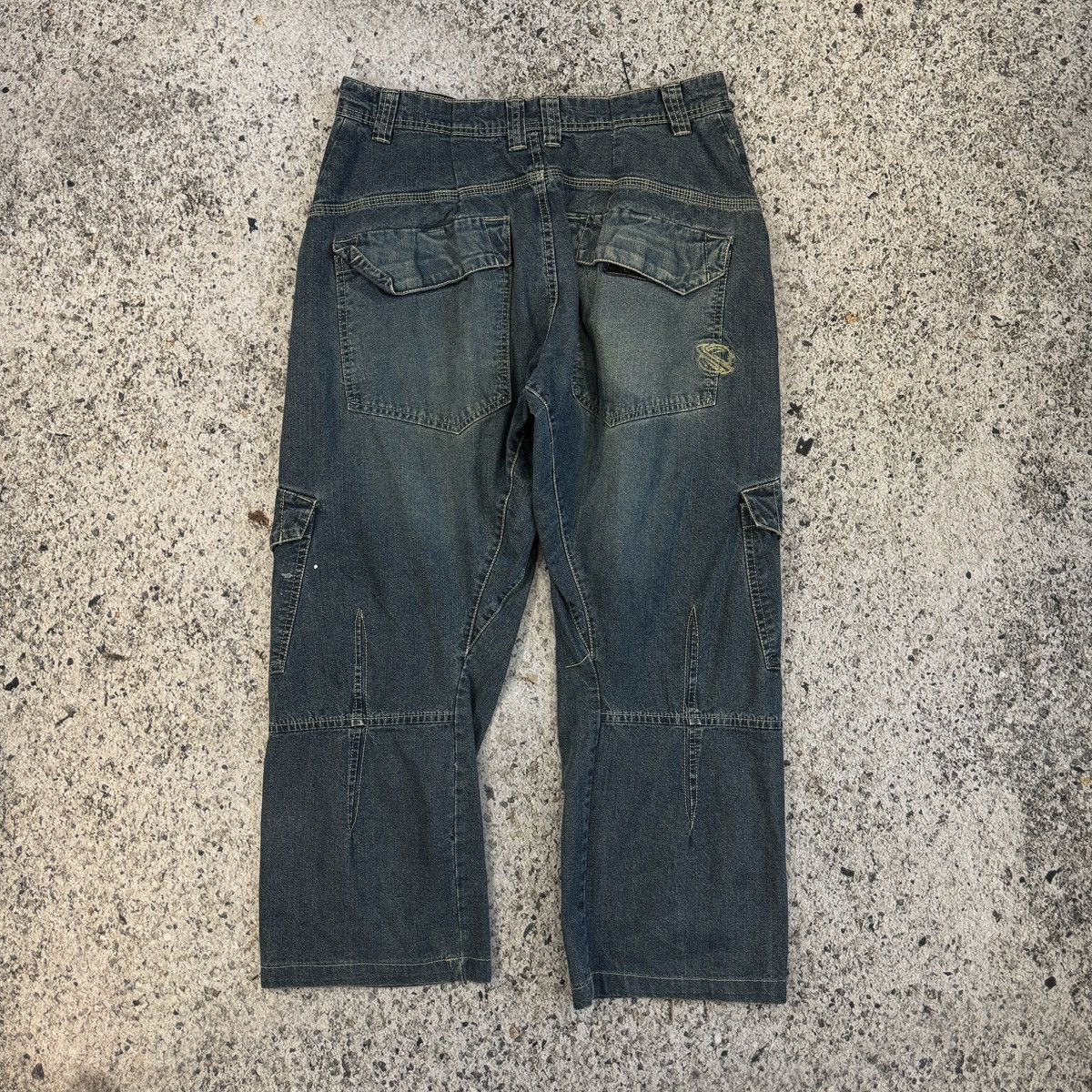 Vintage Lost Enterprises Denim Cargo Skater Pants ERD Grunge Faded Size US 32 / EU 48 - 2 Thumbnail