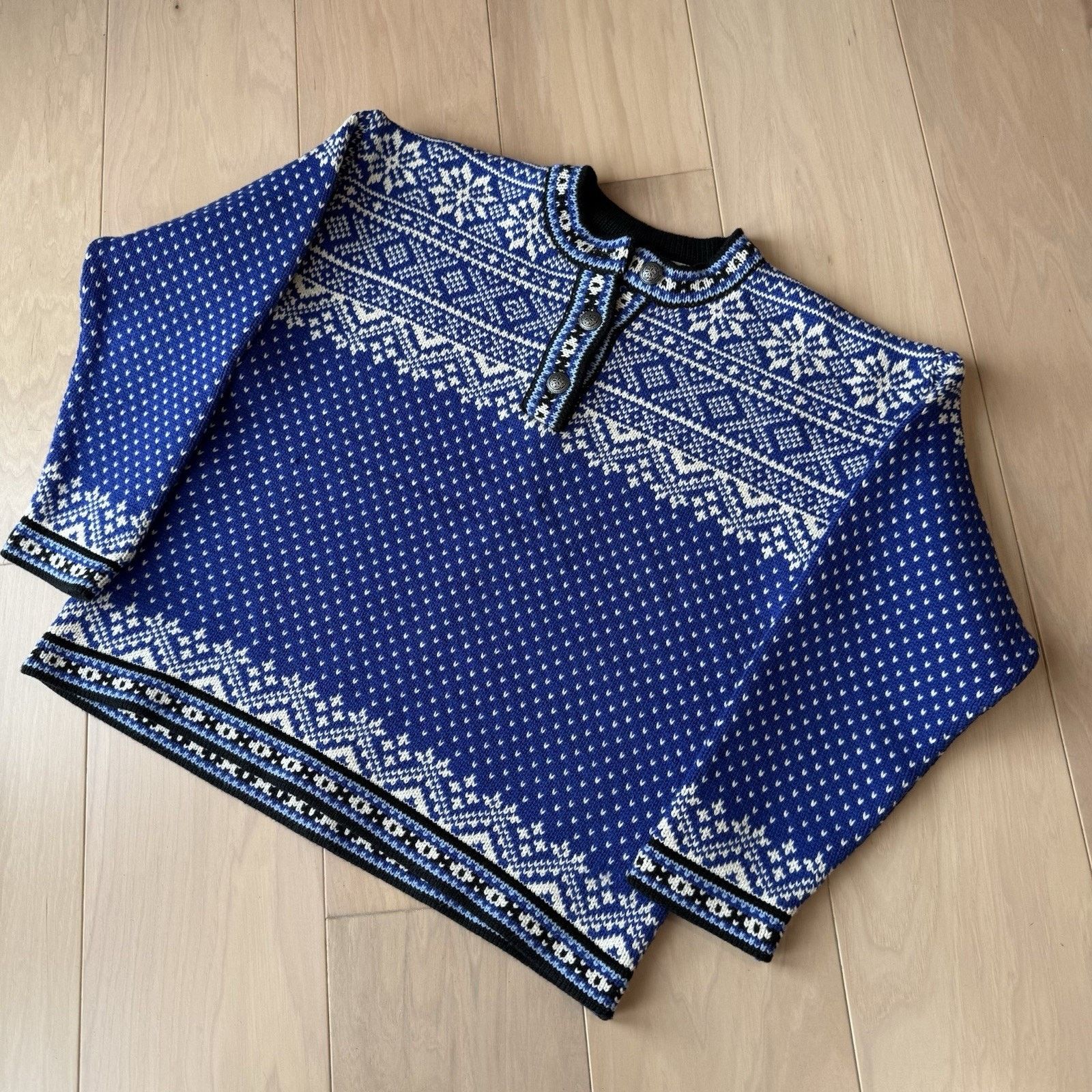 L.L. Bean Vintage LL Bean Nordic Sweater Women's Small Blue Cotton Size S / US 4 / IT 40 - 8 Thumbnail