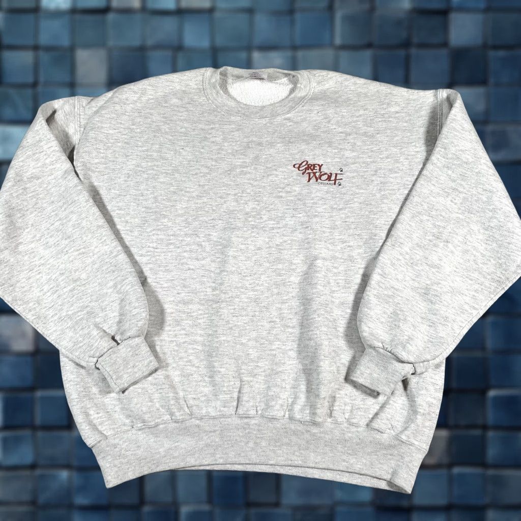 Jerzees VINTAGE Jerzees Sweatshirt Mens XL Gray Wolf Cellars 1993 Paso Robles Graphic Print—Back Print Wool? Size US XL / EU 56 / 4 - 1 Thumbnail