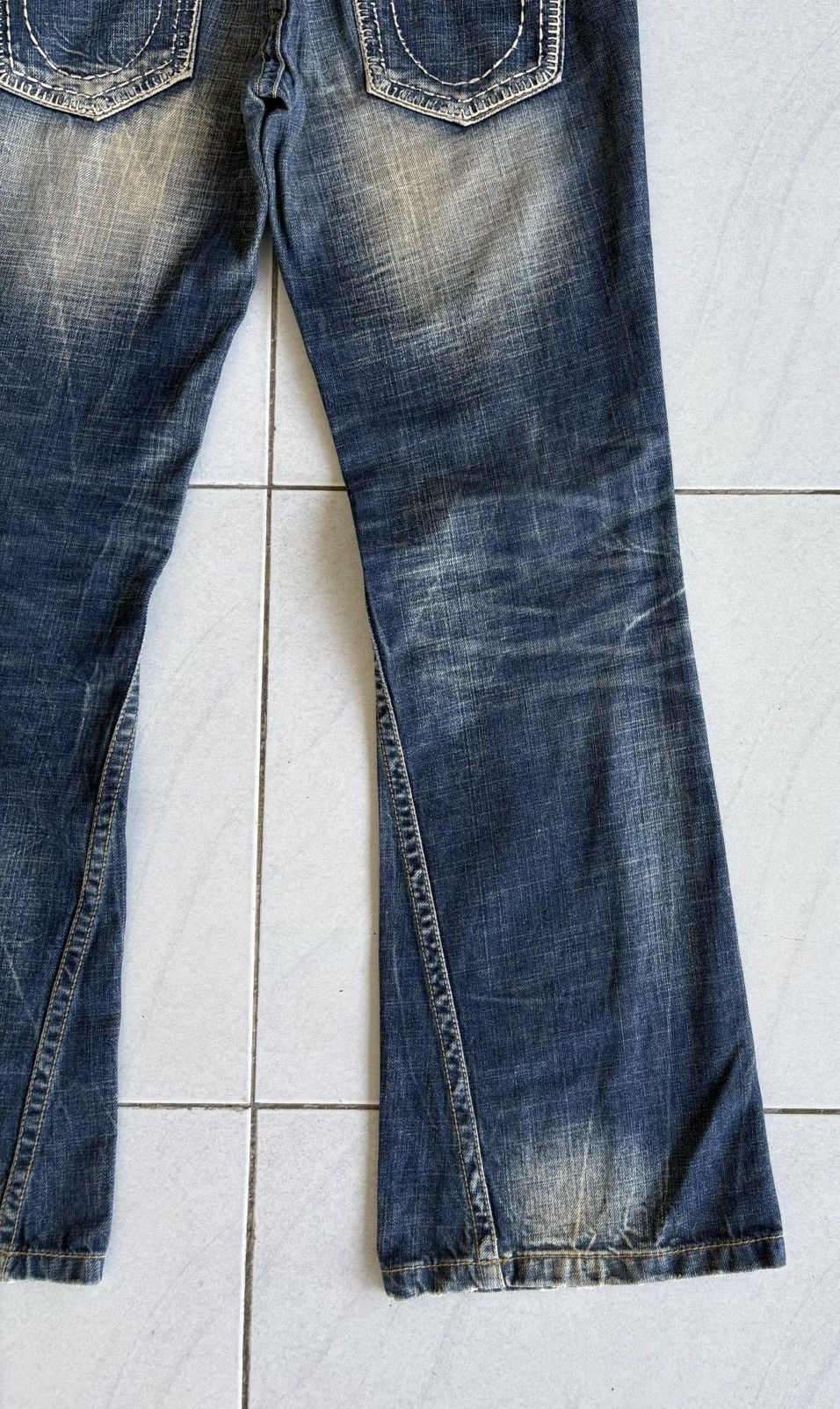 Other Korean Lolita Flared Jeans Streetwear Distressed Denim Size US 33 - 15 Thumbnail