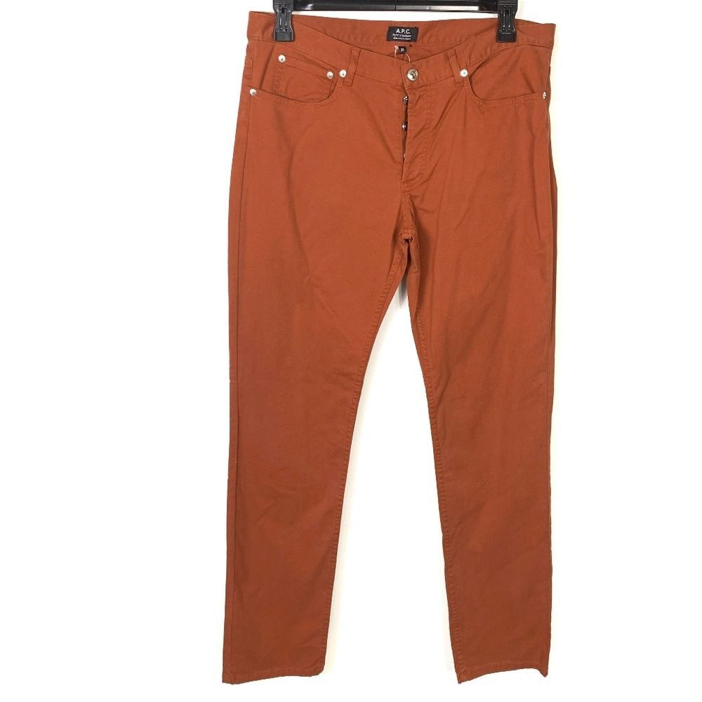A.P.C. APC Petit Standard Droit Etroit Pants Orange Jeans Straight Size US 33 - 1 Thumbnail