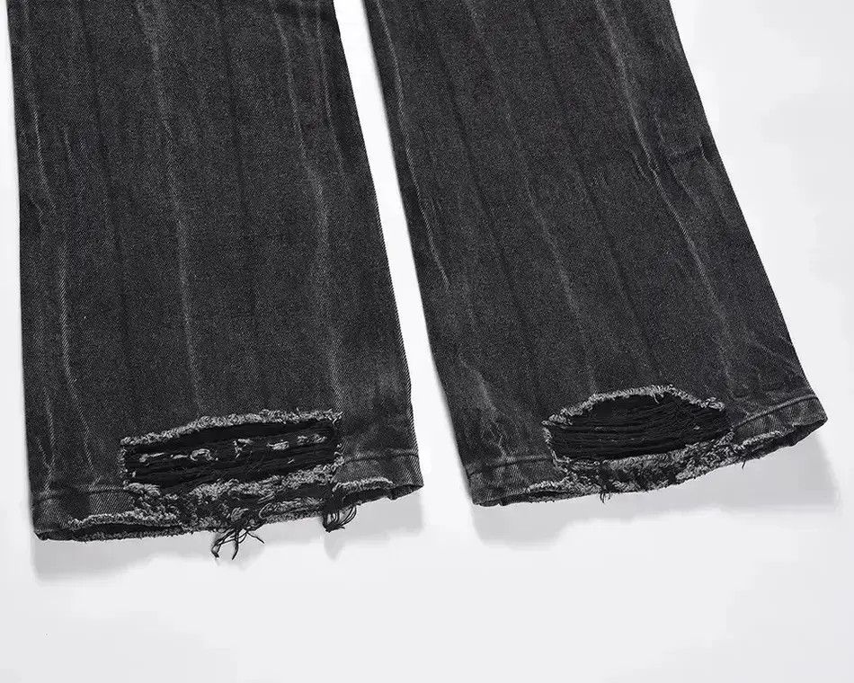 Japanese Brand Buggy jeans flared with holes frayed loose pants style Y2K Size US 32 / EU 48 - 6 Thumbnail
